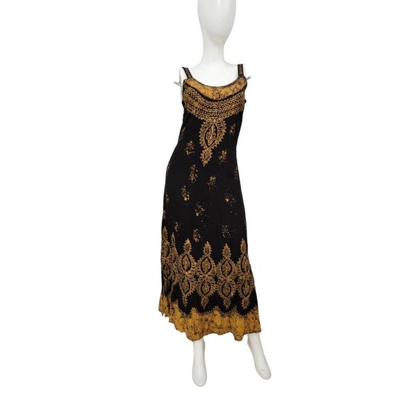 No Brand Dresses & Skirts - Black Embroidered Maxi Dress Medium